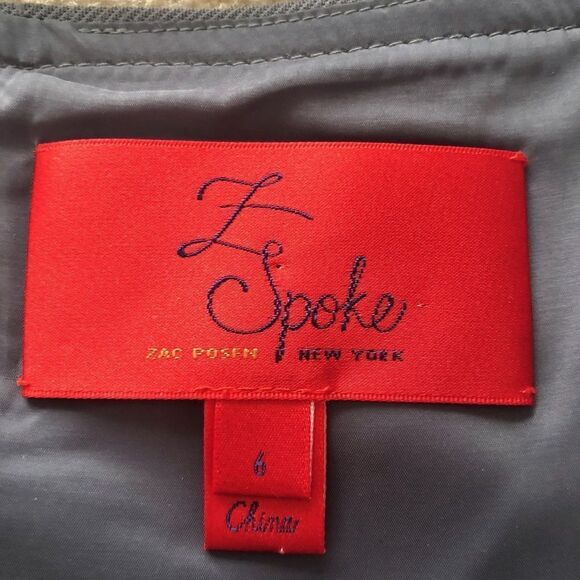 Zac Posen Grey V Neck Panel Dress US 6 - Picture 8 of 9